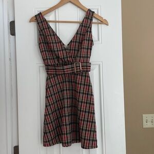 B Darlin Plaid Sleeveless Mini Dress